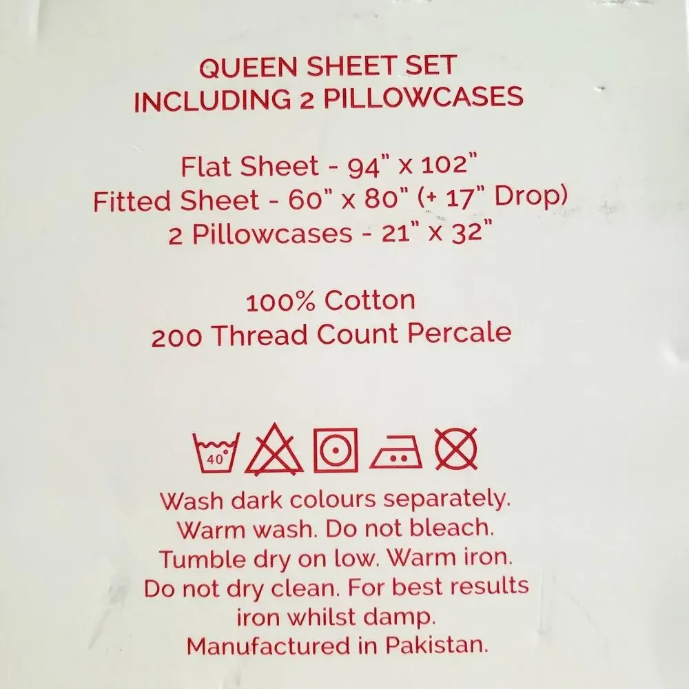 Cath Kidston Black Cats Queen Sheet Set New 100% Cotton Percale Halloween Cat
